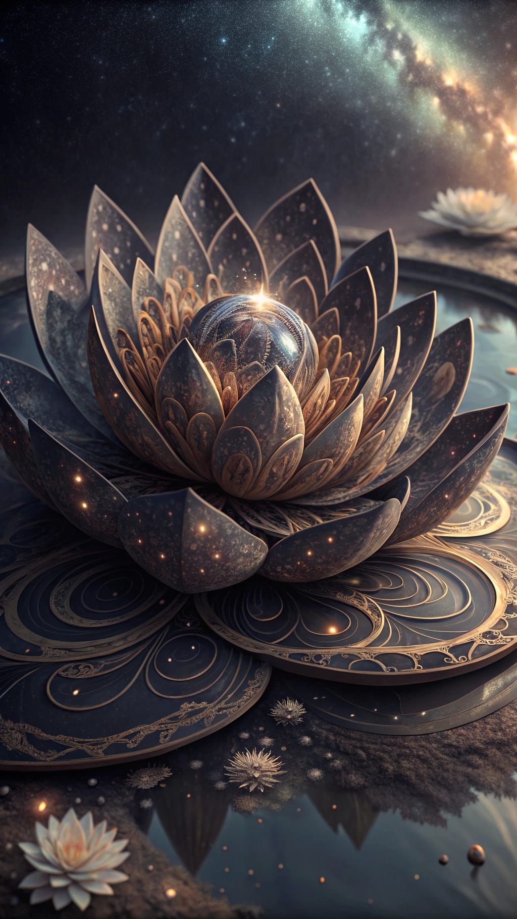 Obsidian Lotus Reveals Cosmic Voids in Event Horizon Depth