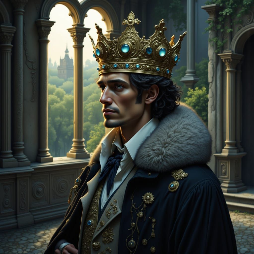 Sorrowful Prince in Decaying Ballroom, Luminous Crown