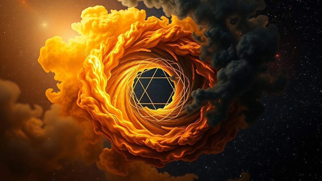 Golden Cosmic Vortex in Sacred Geometry