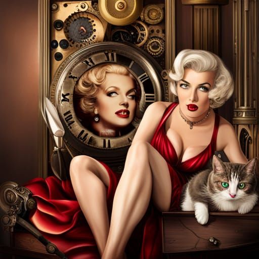Marilyn Gray and Cat by Per