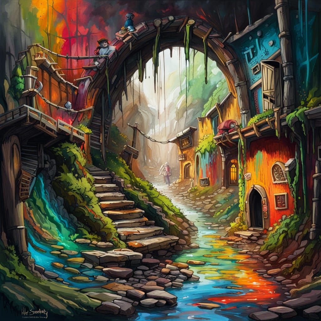 Hobbits Journey Through Middle-earth Graffiti Art