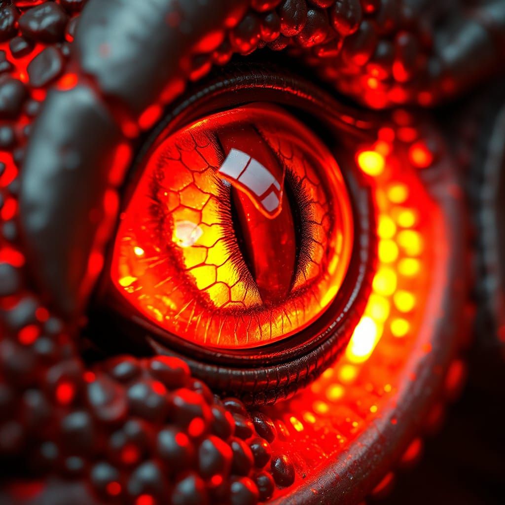 Detailed Dragon Eye in Atmospheric Realism