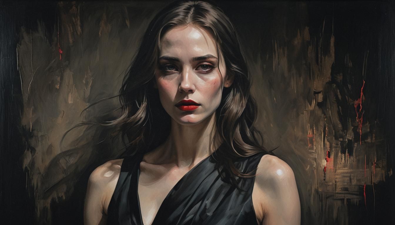 Dramatic Portrait in Dark Romanticism Style