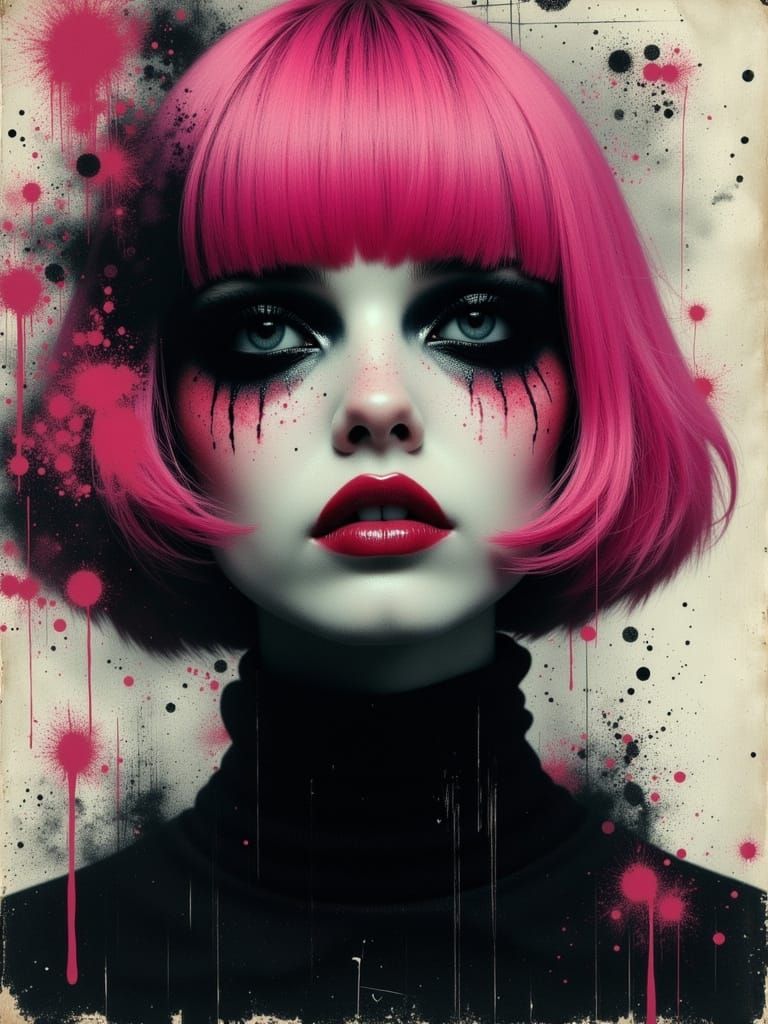 Gothic Despaircore Portrait of a Young Woman