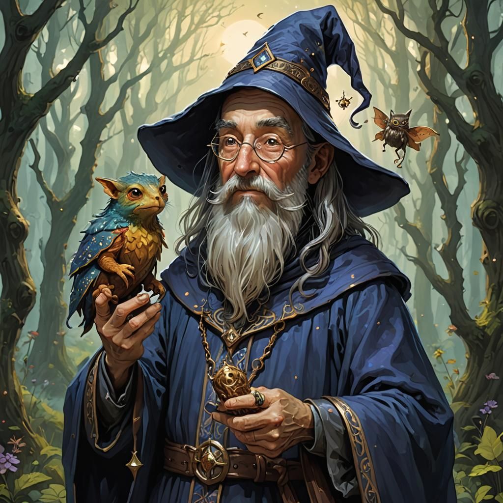 Wizard with a Mysterious Creature