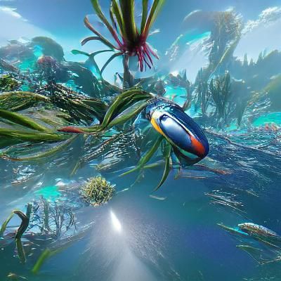 Bioluminescent Deep Sea Alien Flora