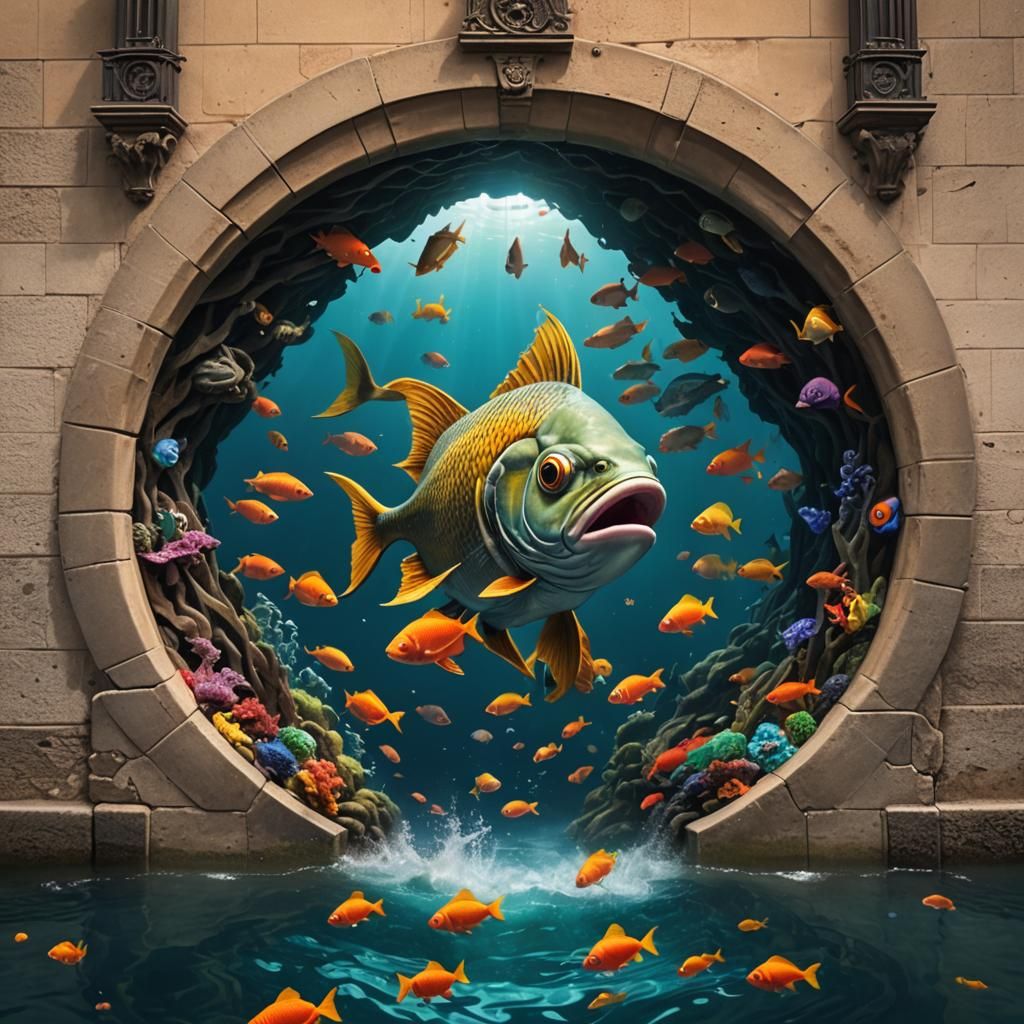 Fish Swims Through Keyhole in Barcelona