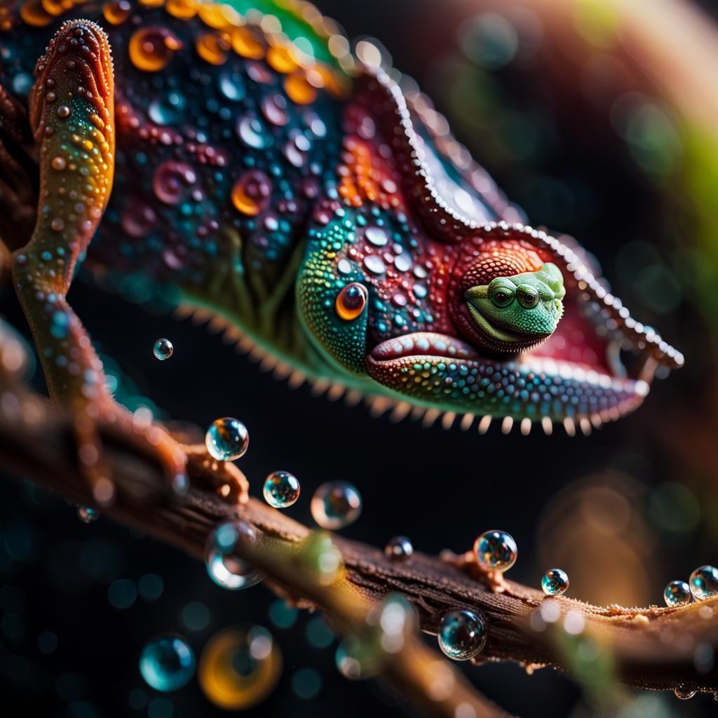 Crystalline Chameleon Macro Shot