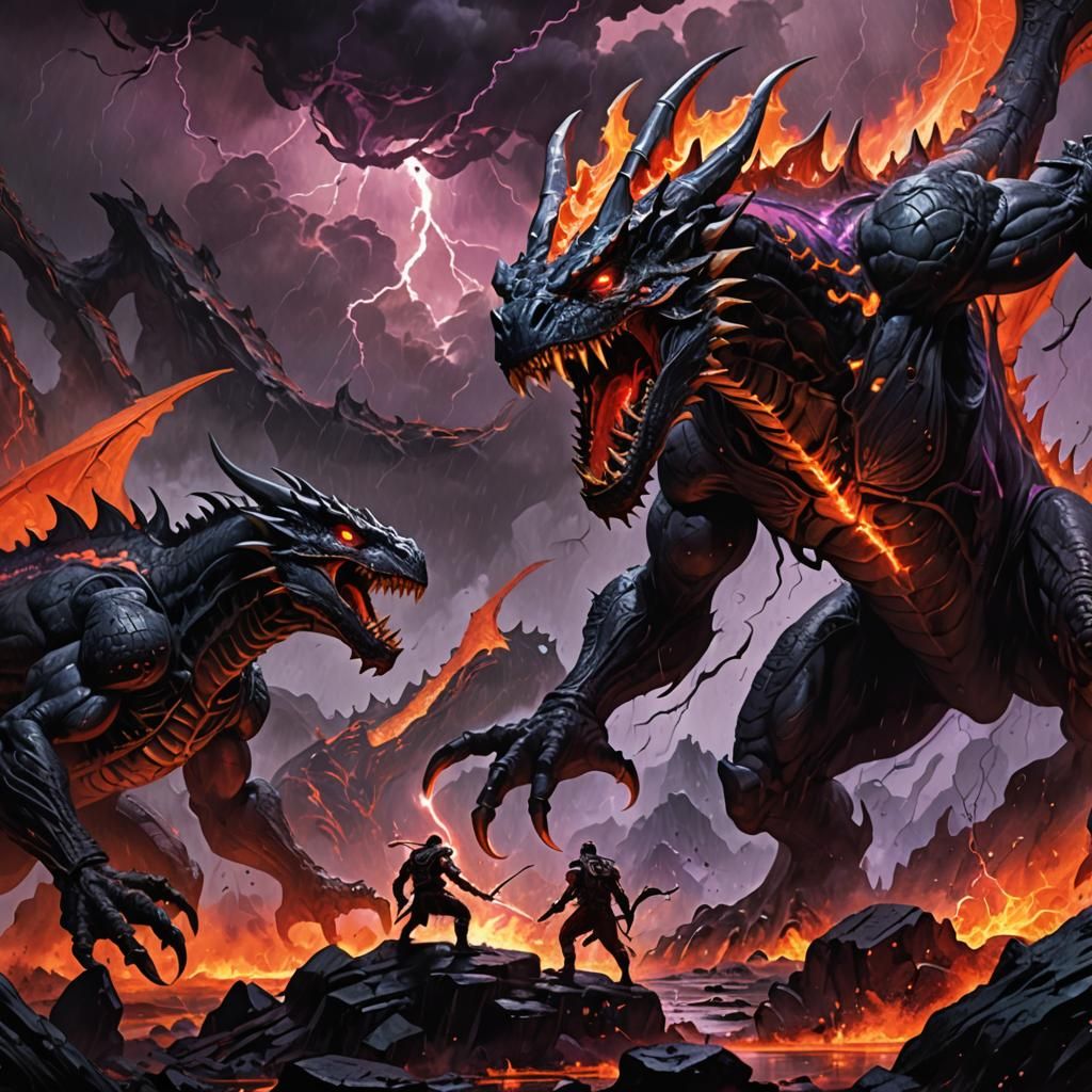 Aliens and Dragons Clash in Prehistoric Landscape