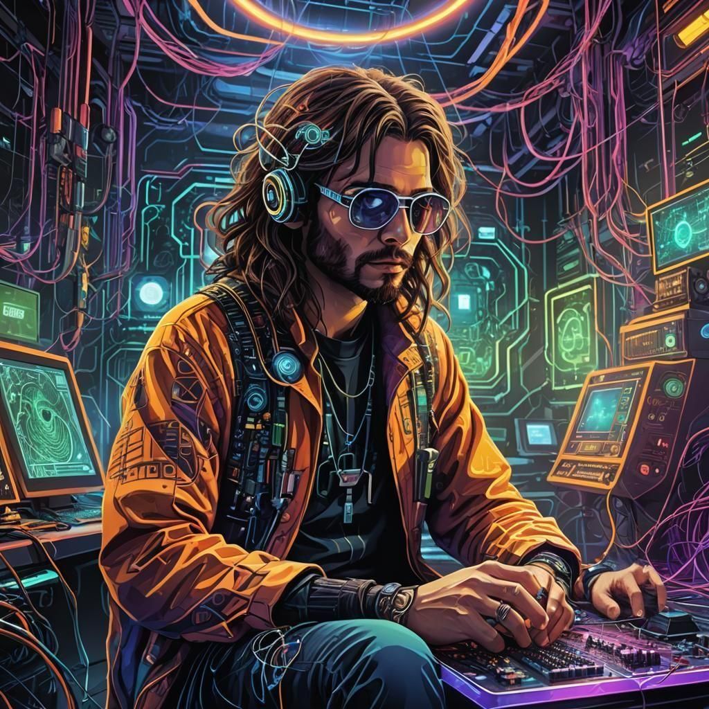 Hippie Hacker: Detailed Fantasy Concept Art