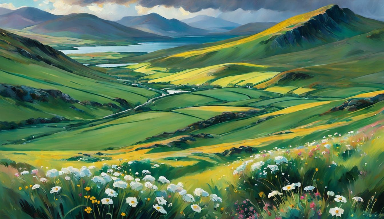 Ethereal Isle of Skye Landscape in Vibrant Scottish Style