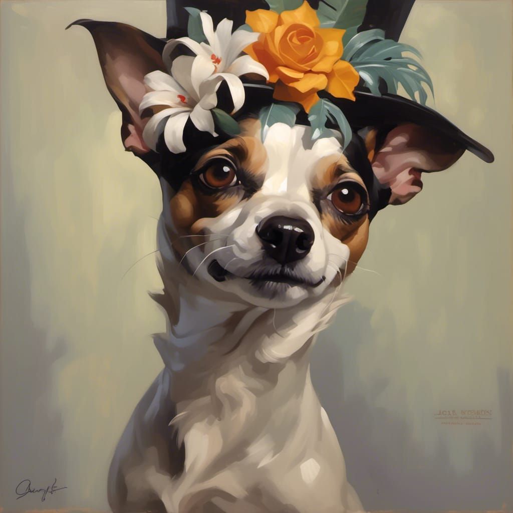 Art Deco Dogs with Diamonds Portrait