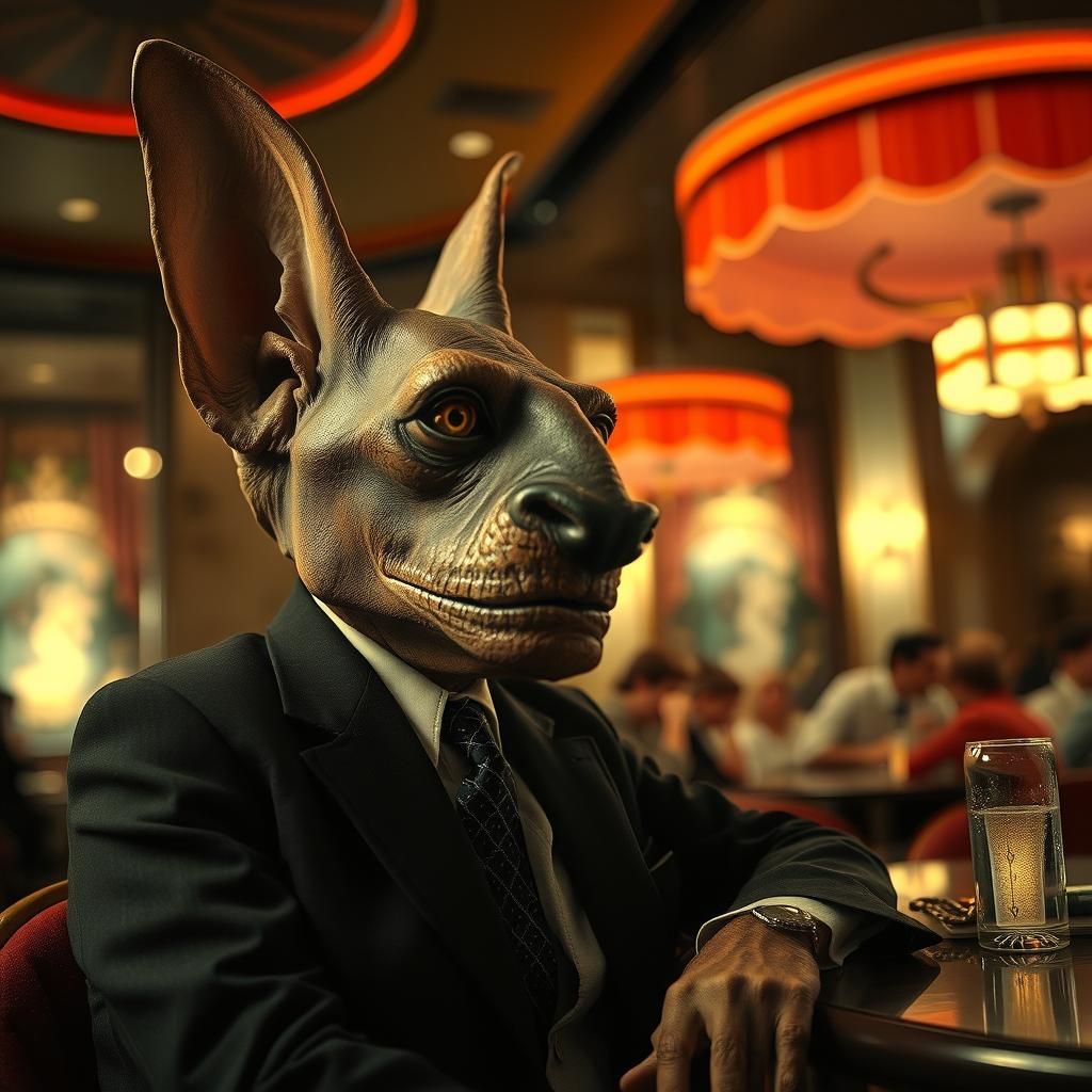 Deconstructed Misanthrope in Art Deco Cafe