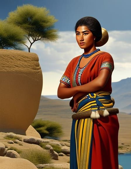 Minoan Woman with Sheep: Bronze Age Pastoral Scene