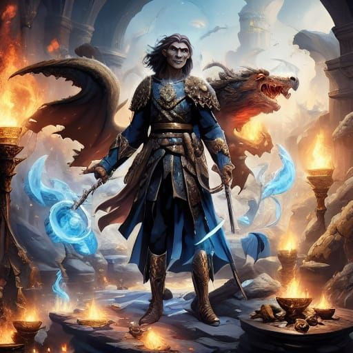 Terra in Cavern of Mythical Creatures: Fantasy Art