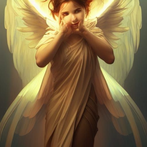 Angelic Portrait in Hyperdetailed Style