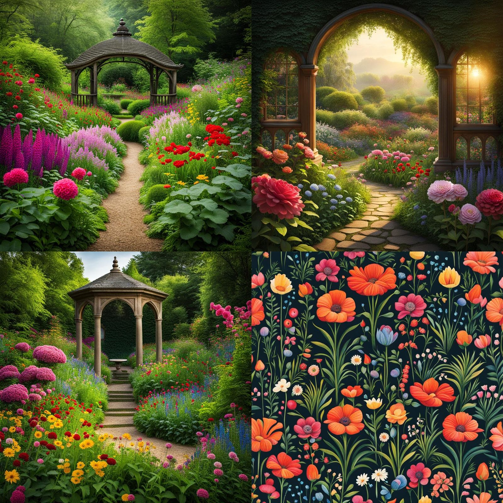 Enchanting Secret Flower Garden in Bloom