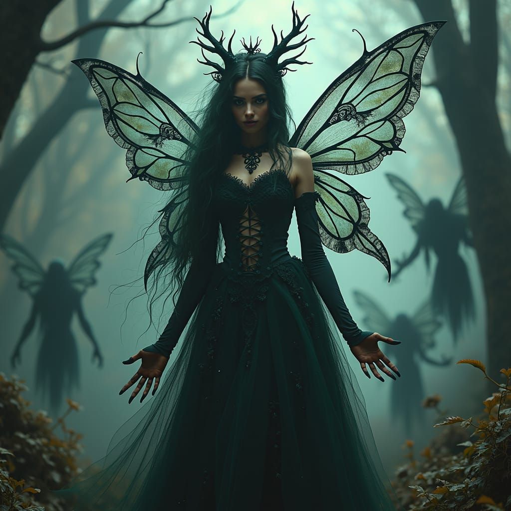 Gothic Fairy Princess in Ethereal Shadow Realm