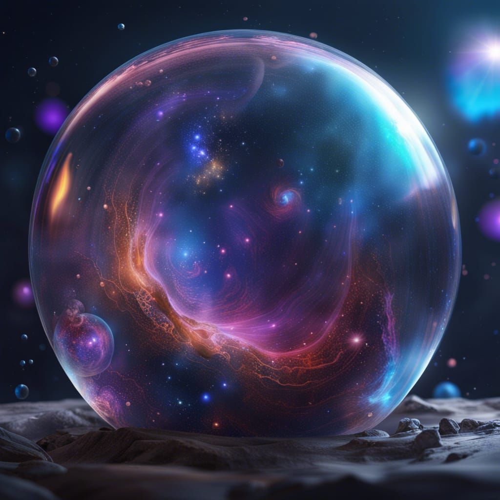 Galaxy in a Bubble: Detailed Matte Painting