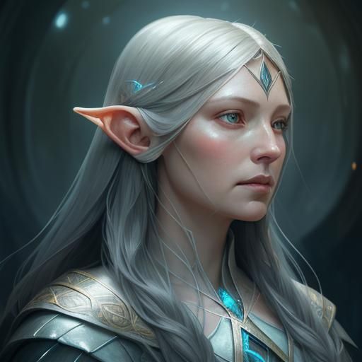Galadriel Portrait in Art Nouveau Style