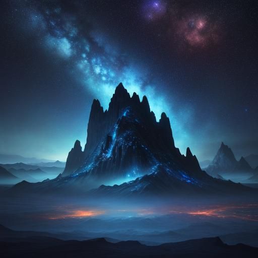 Celestial Being in Galactic Expanse: Digital Matte Painting