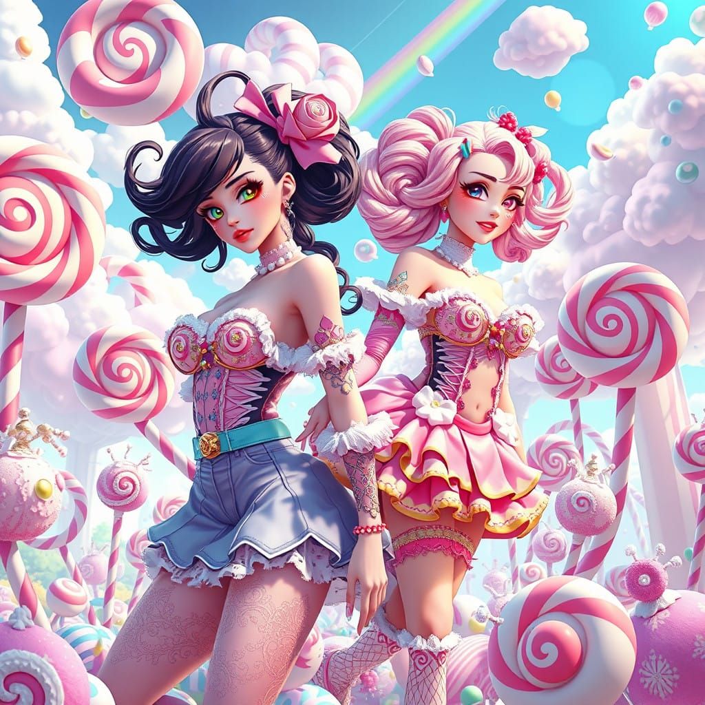 Sugar-Coated Goddesses in Whimsical Candyland