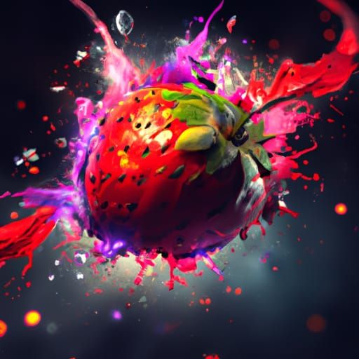 Strawberry Grenade: Fantastical Detailed Matte Painting