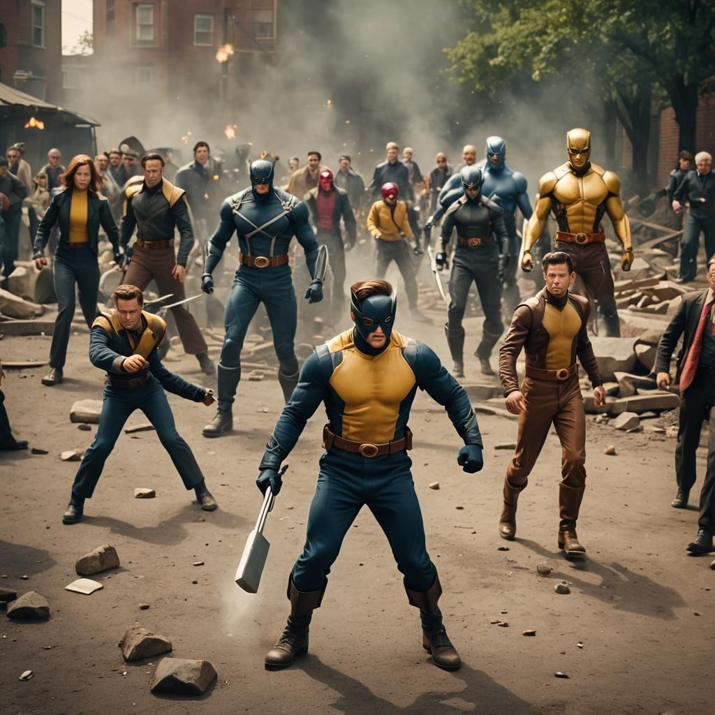 X-Men in 1950s Action Movie Style