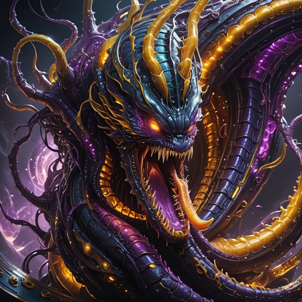 Alien Riftworm Emerges: Dark Fantasy Concept Art