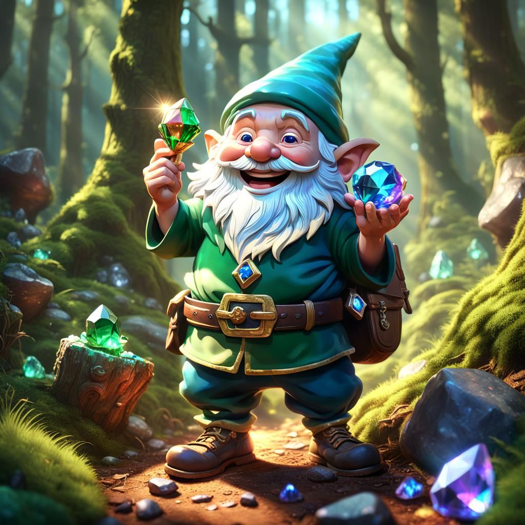 Mirthful Forest Gnome Embered in Mystical Aura