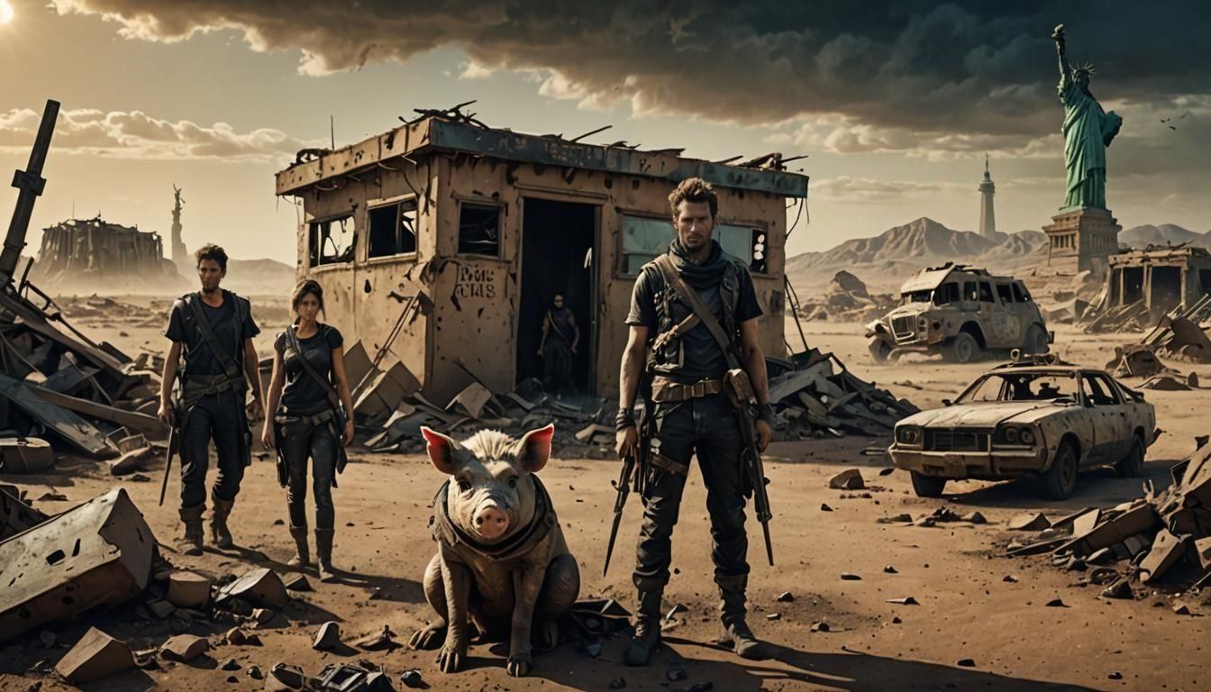 Pigs of the Wasteland: Dystopian Film Poster