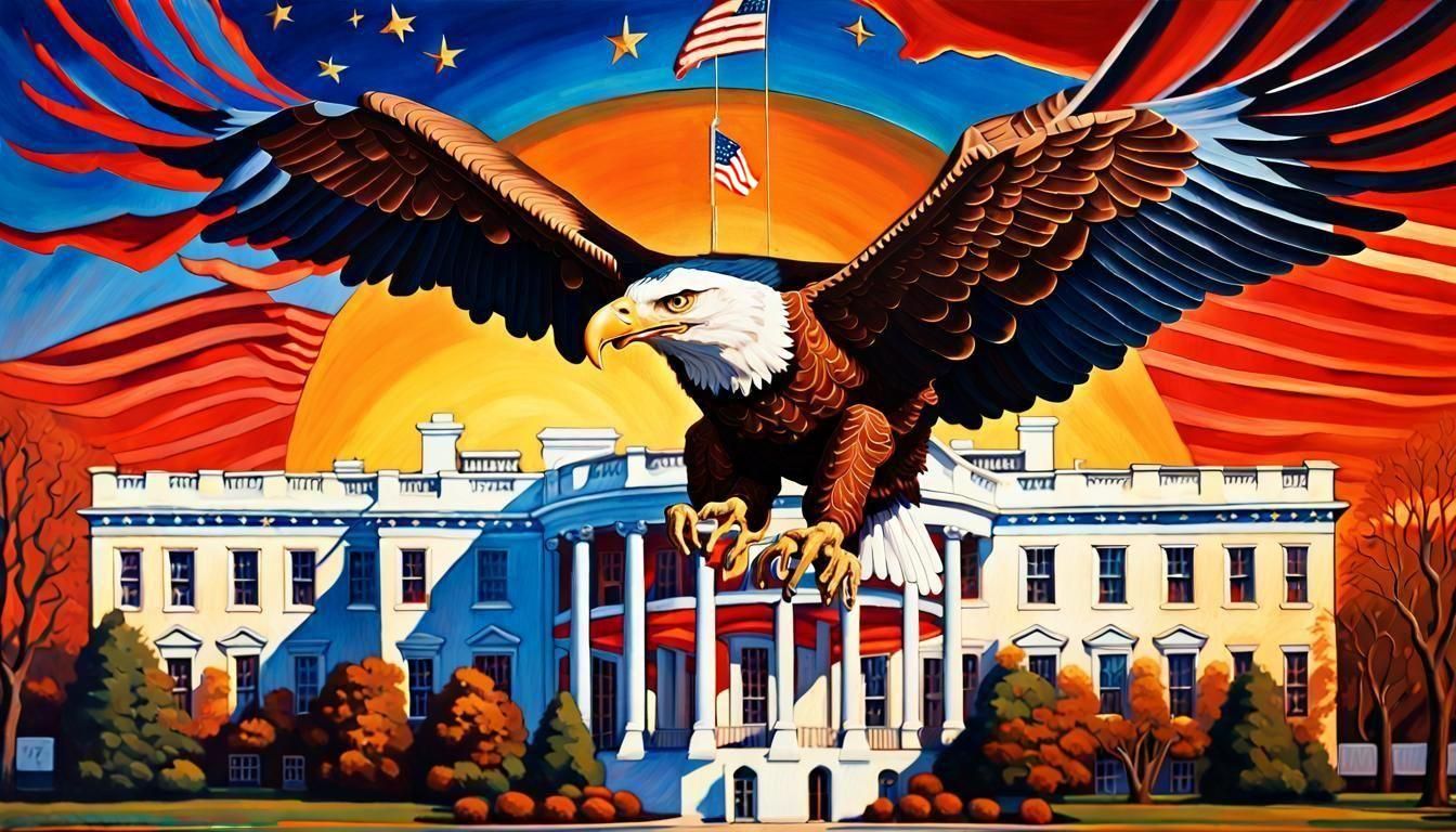 Robot Eagle Soars Over White House, Rockwell Style