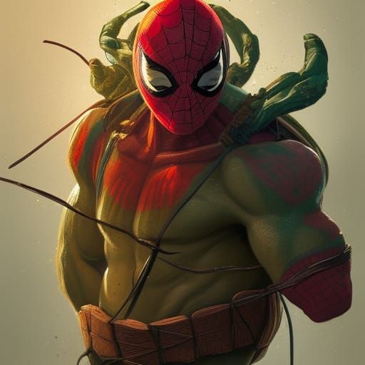 TMNT Raphael Spider-Man Hybrid Portrait