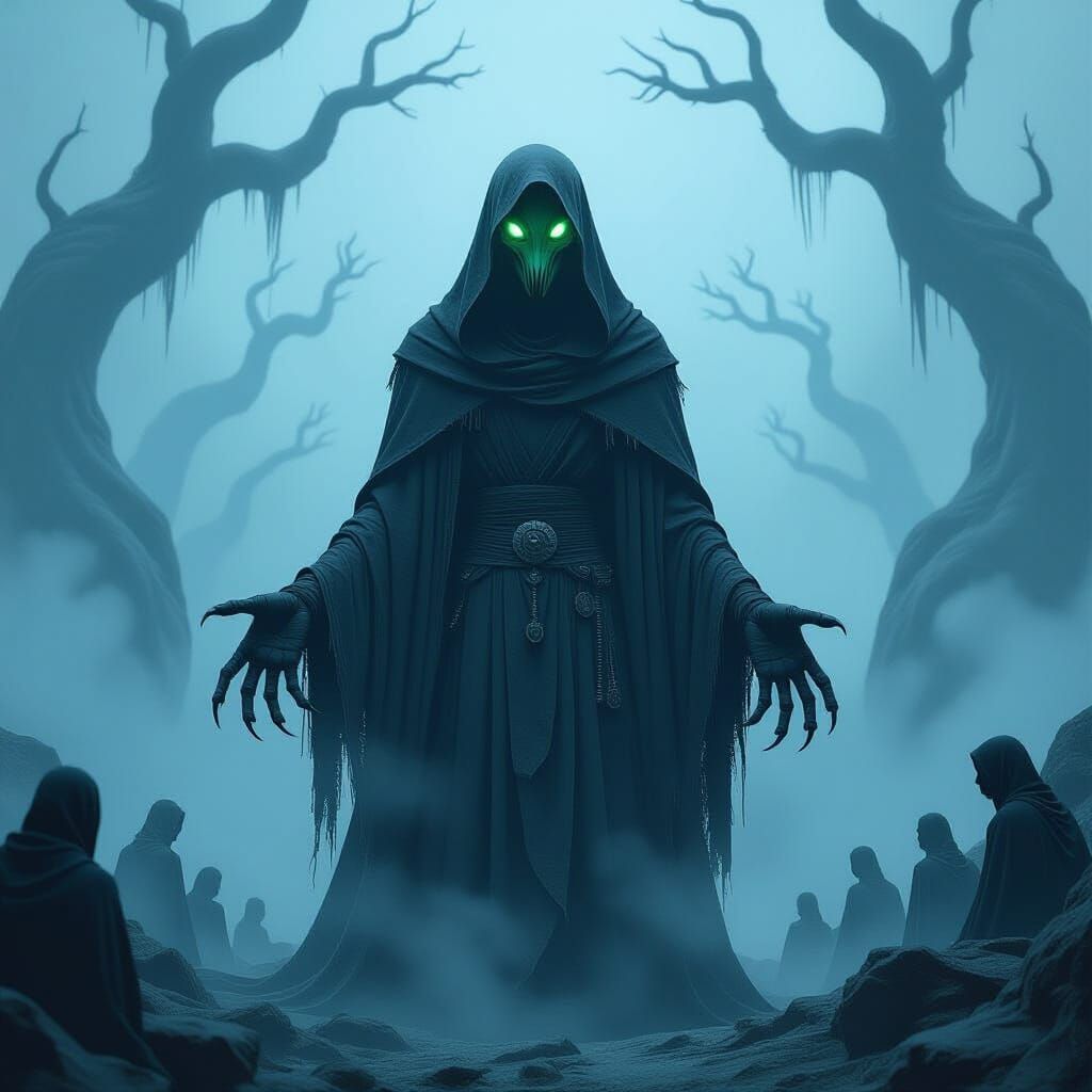 Ethereal Alien Figure in Dark Surrealism Style