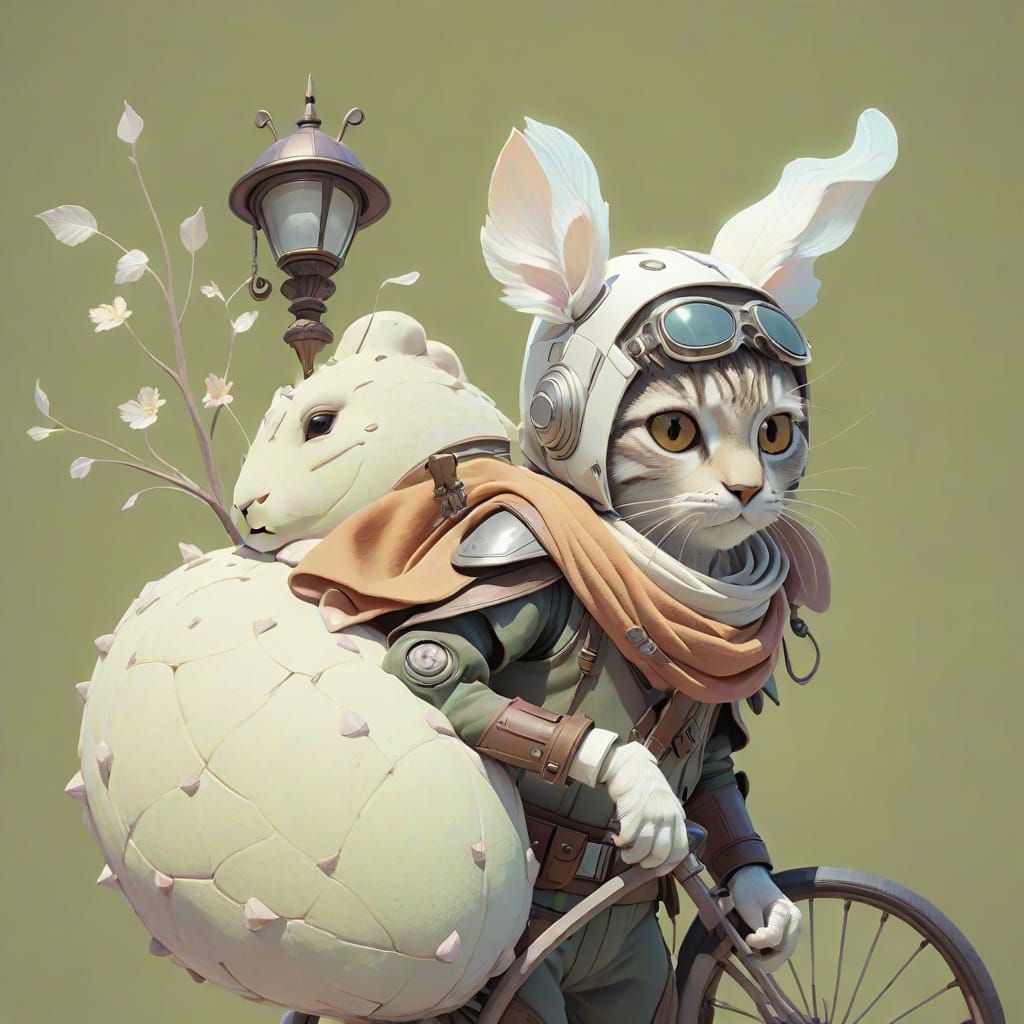 Fairycore Scene: Victorious Son in Vibrant Pastel Plaza