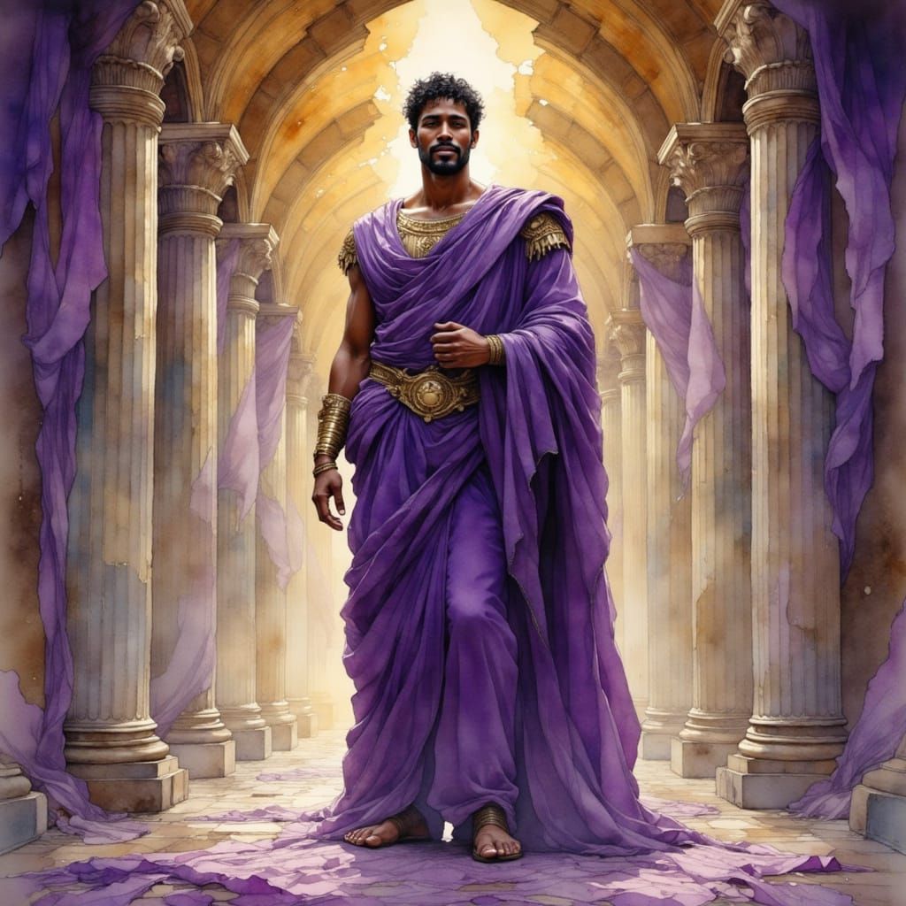 Majestic Roman Emperor in Watercolor Style
