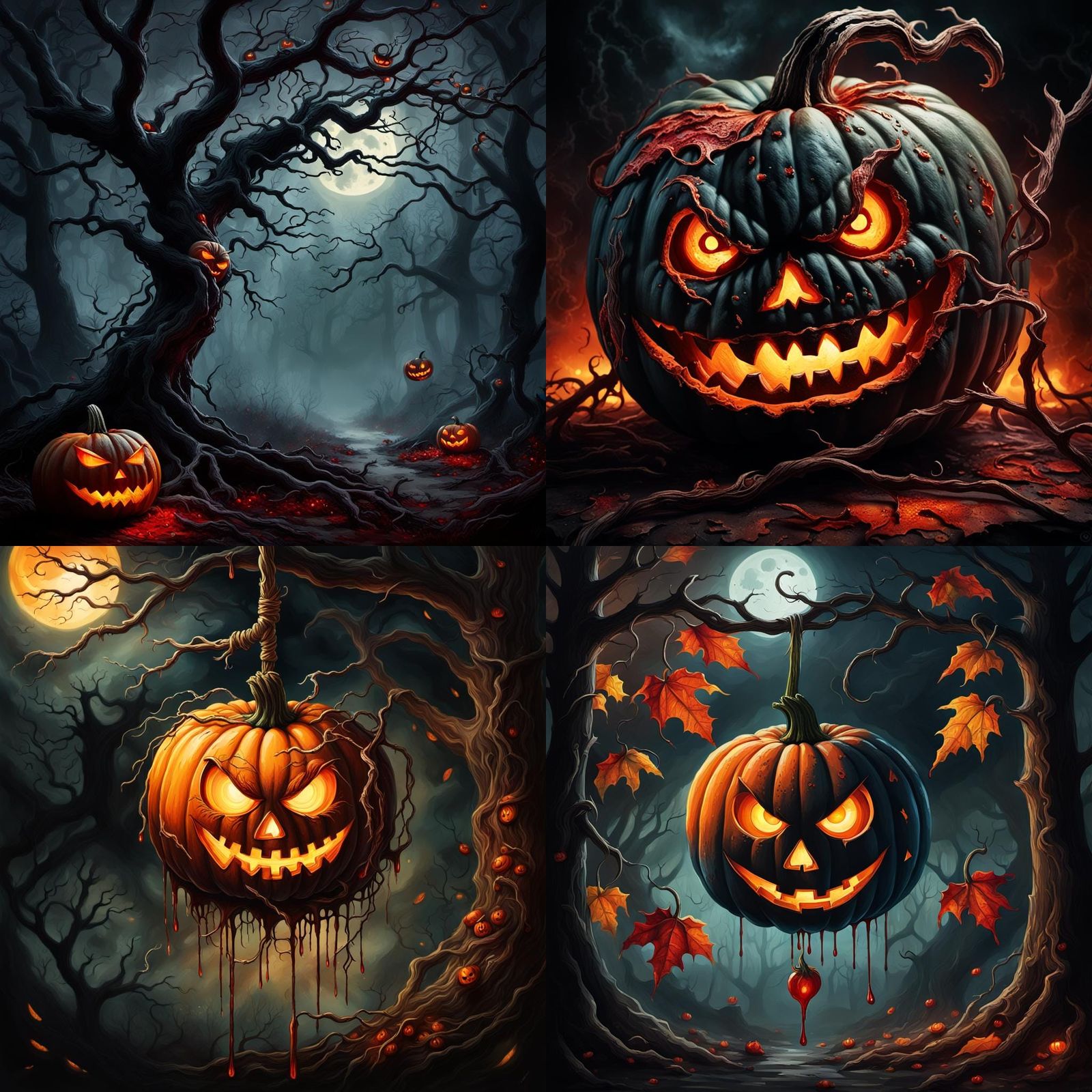 Sinister Halloween Pumpkin with Bloody Eyes