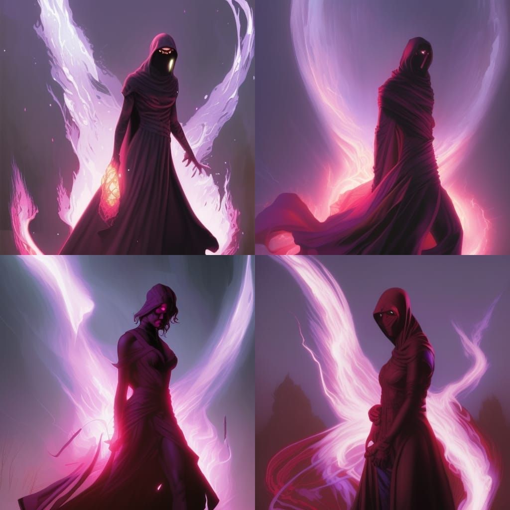 Fiery Man in Purple Flame: Dark Fantasy Art