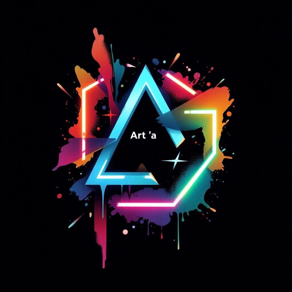 Elegant Art Gallery Logo Design in Synthwave Style