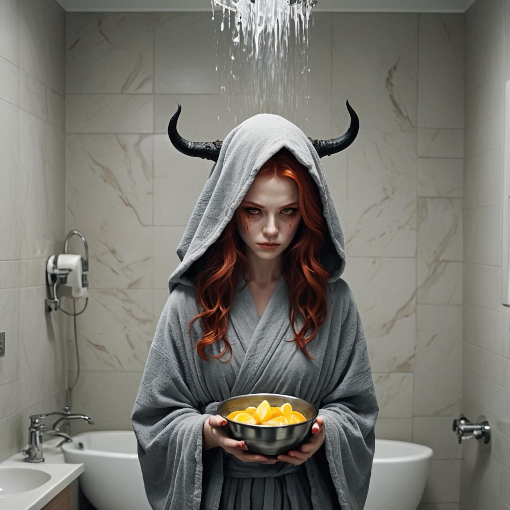 Red-Haired She-Demon with Towels