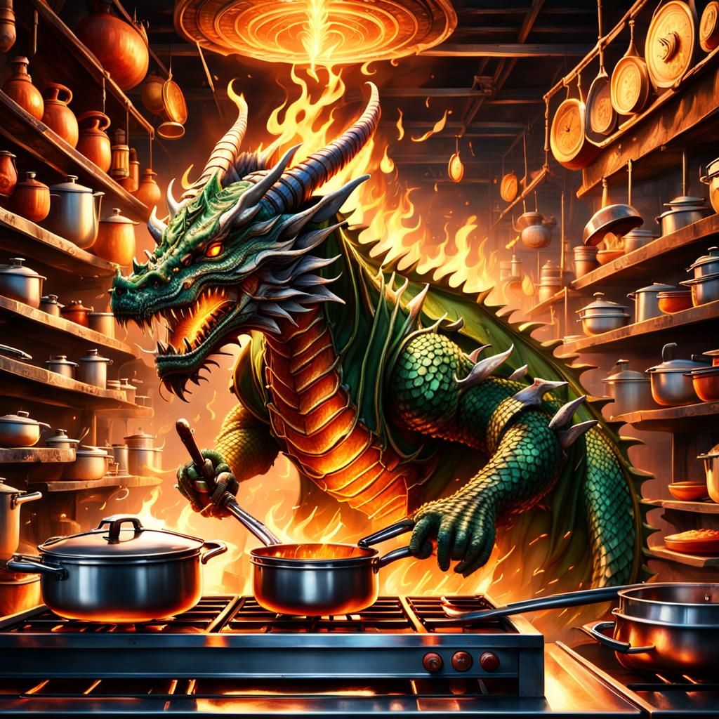 Dragon Chef Hosts a Fiery Cooking Show