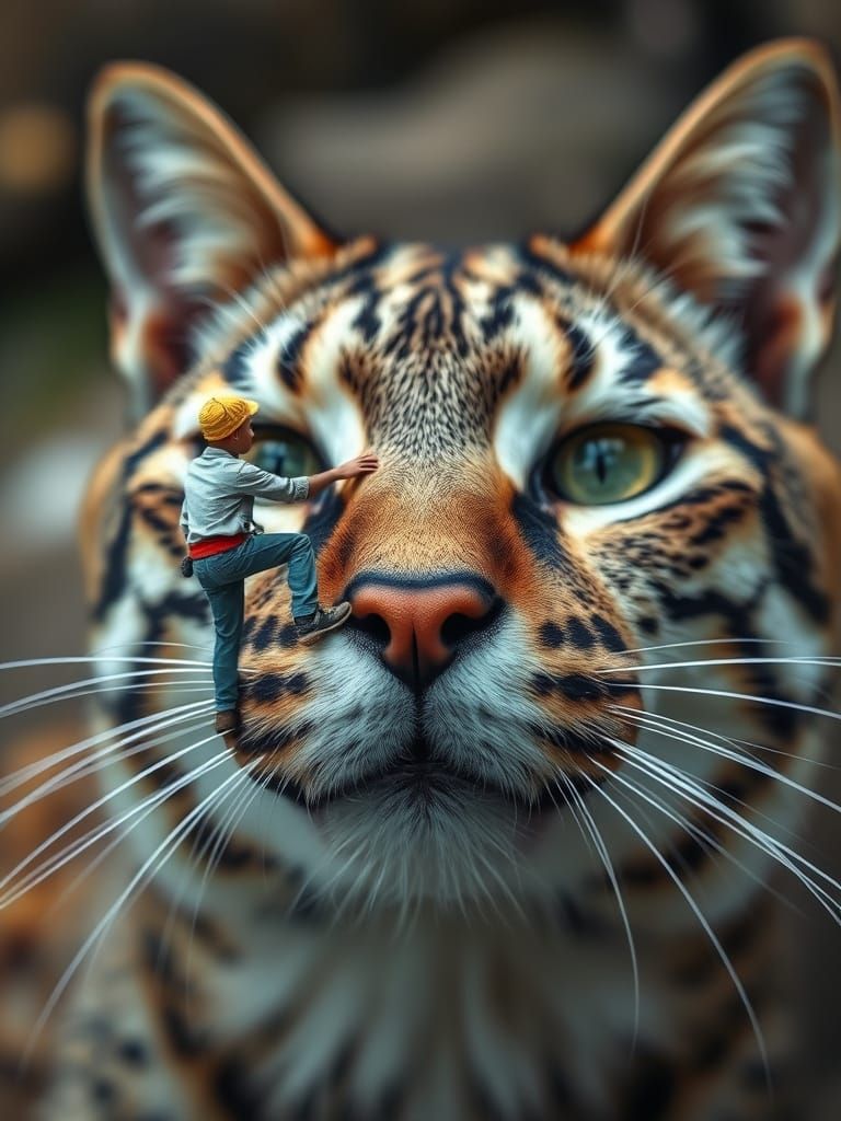 Micro Climber Conquers Giant Cat Head