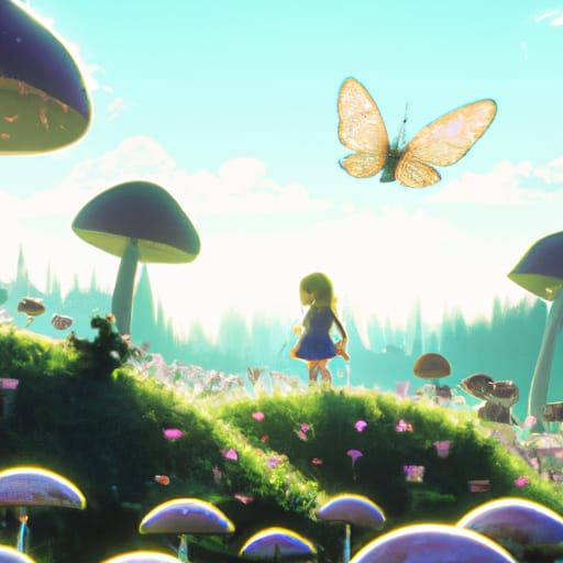 Mushroom Fairy: Studio Ghibli Anime Key Visual