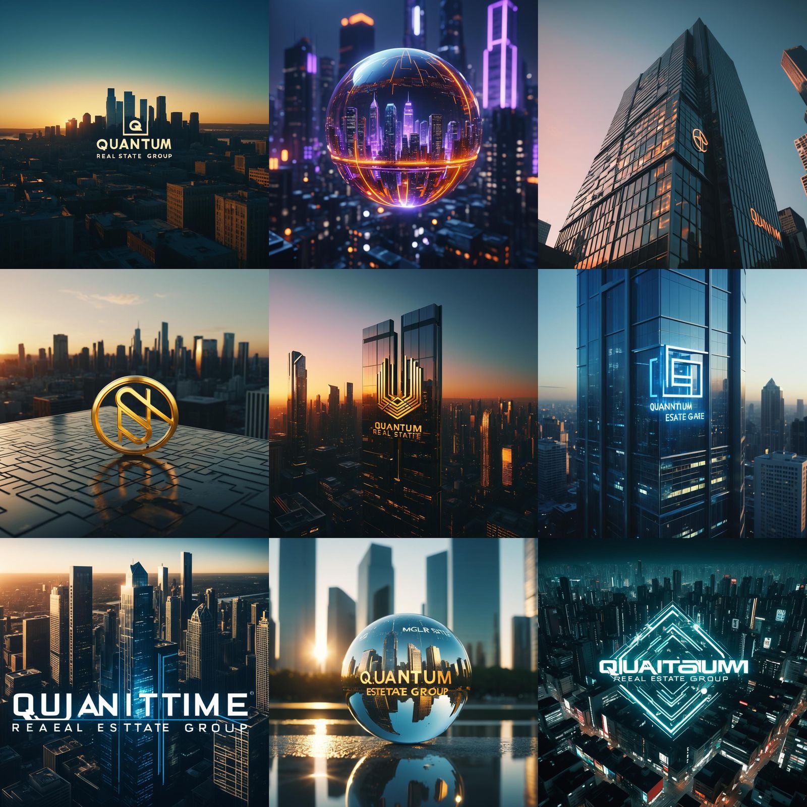 Quantum Real Estate Group: Modern Cinematic Logo