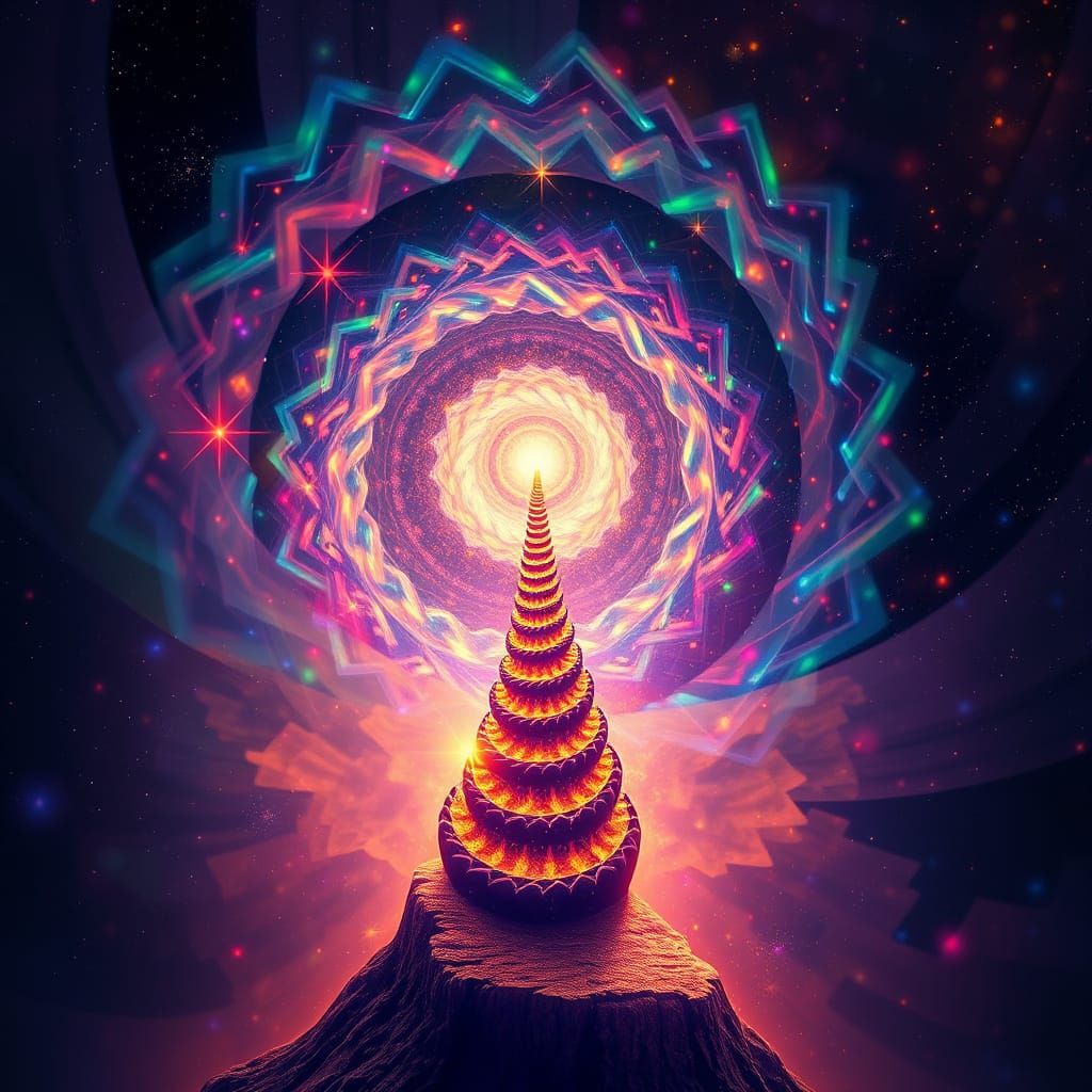 Spiral Energy Ascends in Sacred Geometry