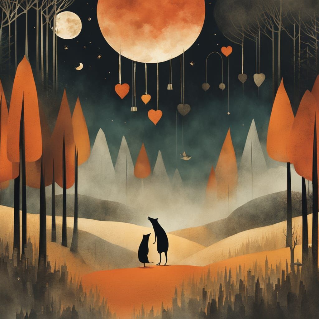 Whimsical Monochrome Creatures Explore Sacred Love