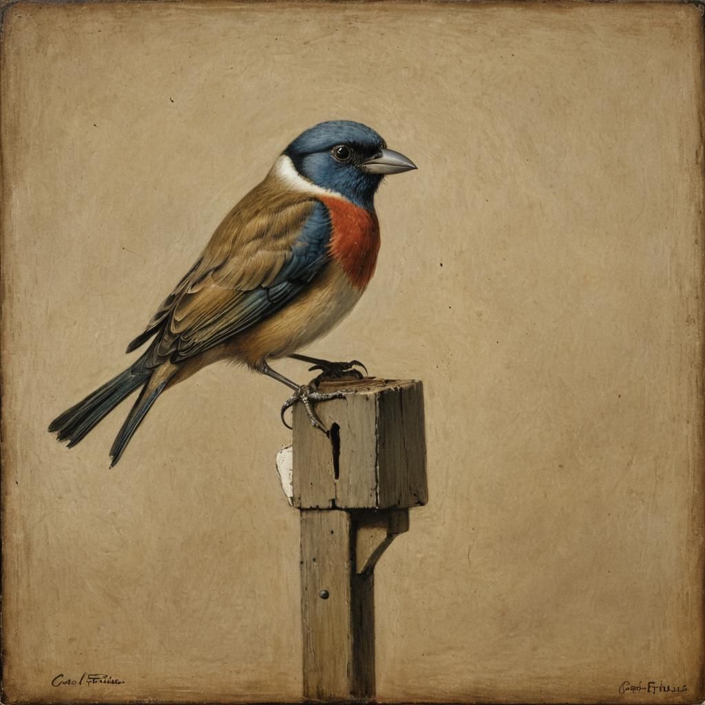 Dutch Golden Age Bird Study in Oil Painting Style