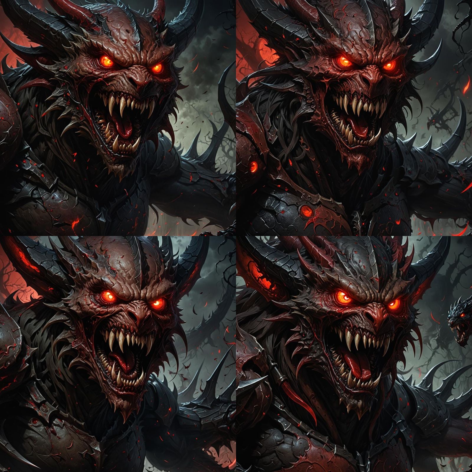 Menacing Hybrid Creature in Dark Fantasy Art