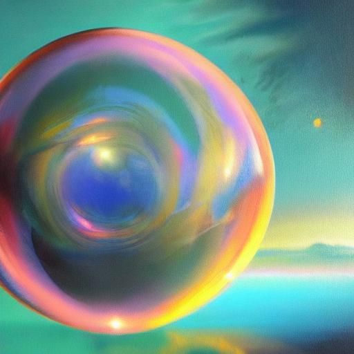 Ballerina in Soap Bubble: a Surreal Oil Painting