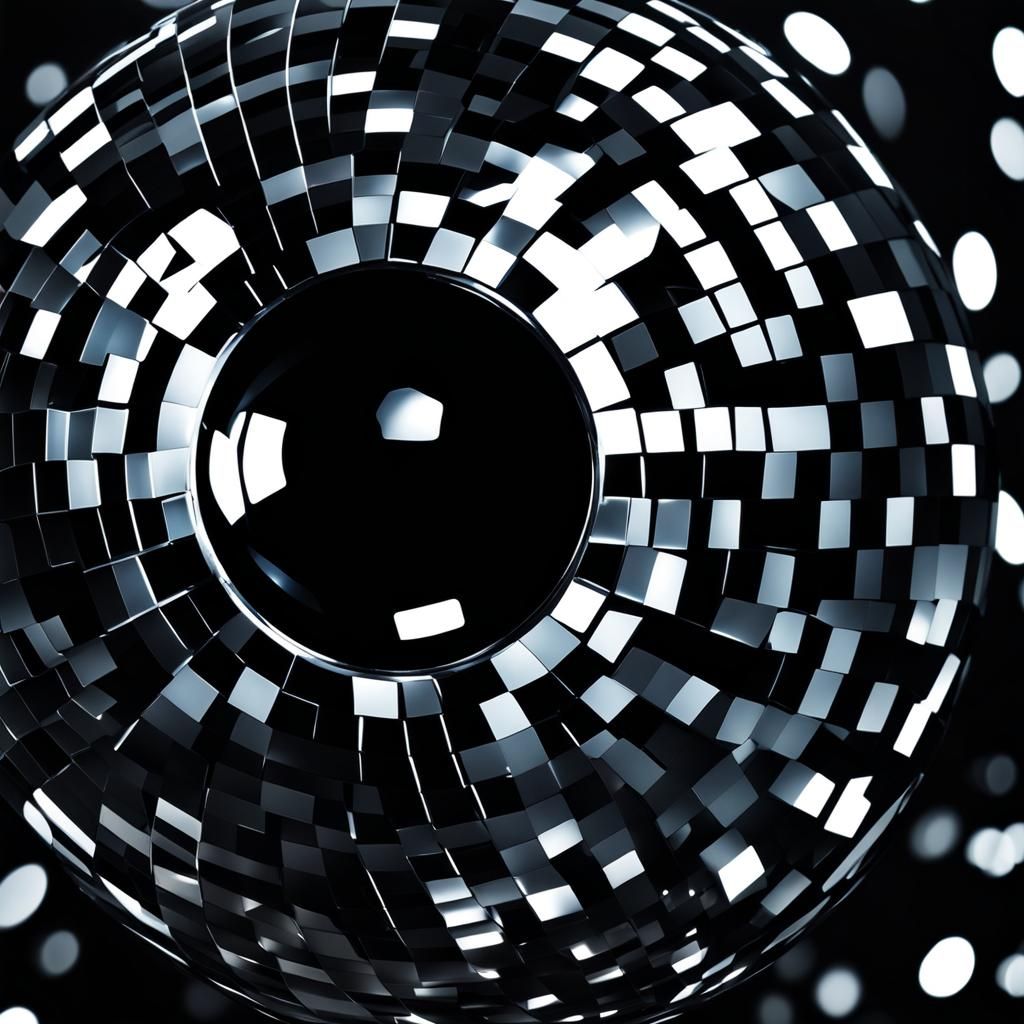 Surreal Disco Ball Reflecting a Million Eyes